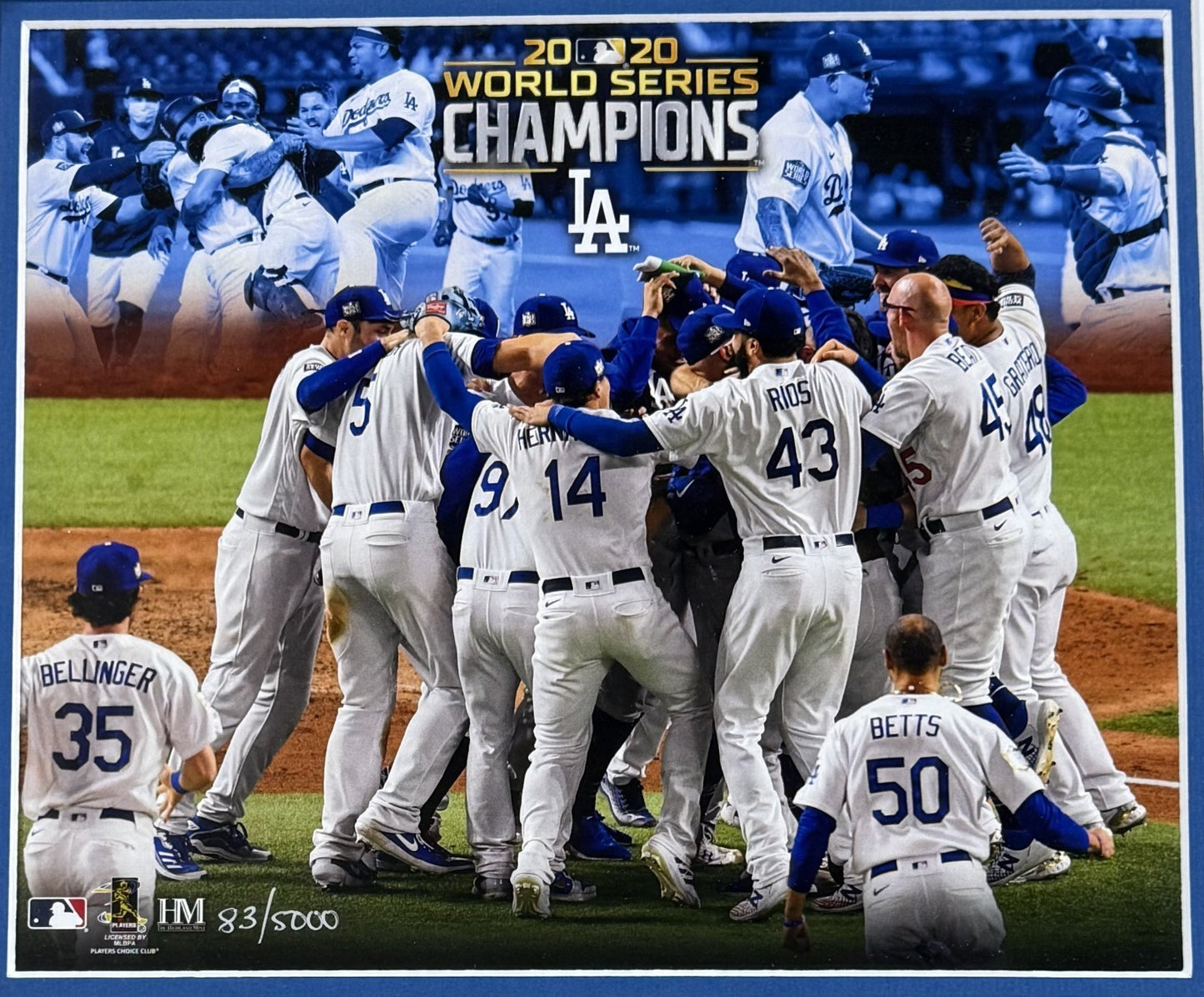 Los Angeles Dodgers 2020 World Series Champions LE Highland Mint Framed Photo