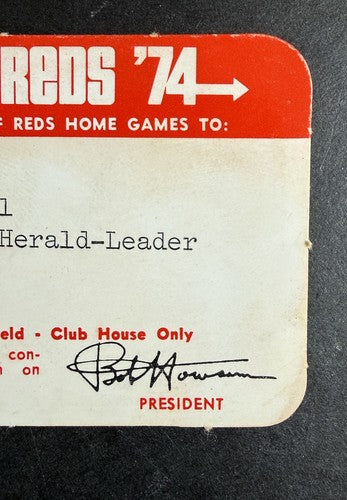 HANK AARON 714 HR TIED BABE RUTH 1974 Cincinnati Reds Press Media Season Ticket
