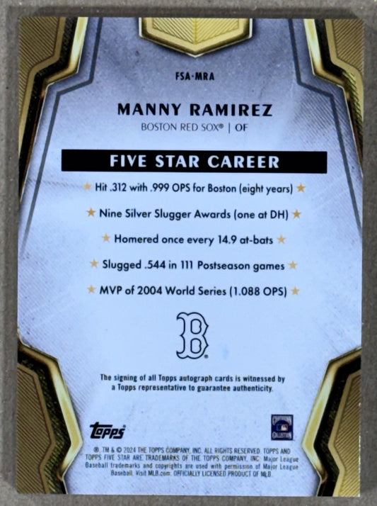 2024 Topps MLB Five Star Manny Ramirez Auto #FSA-MRA Mint Red Sox