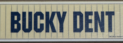Bucky Dent NY Yankees Game Used 2009 Old Timers Day Locker Room Nameplate Coa