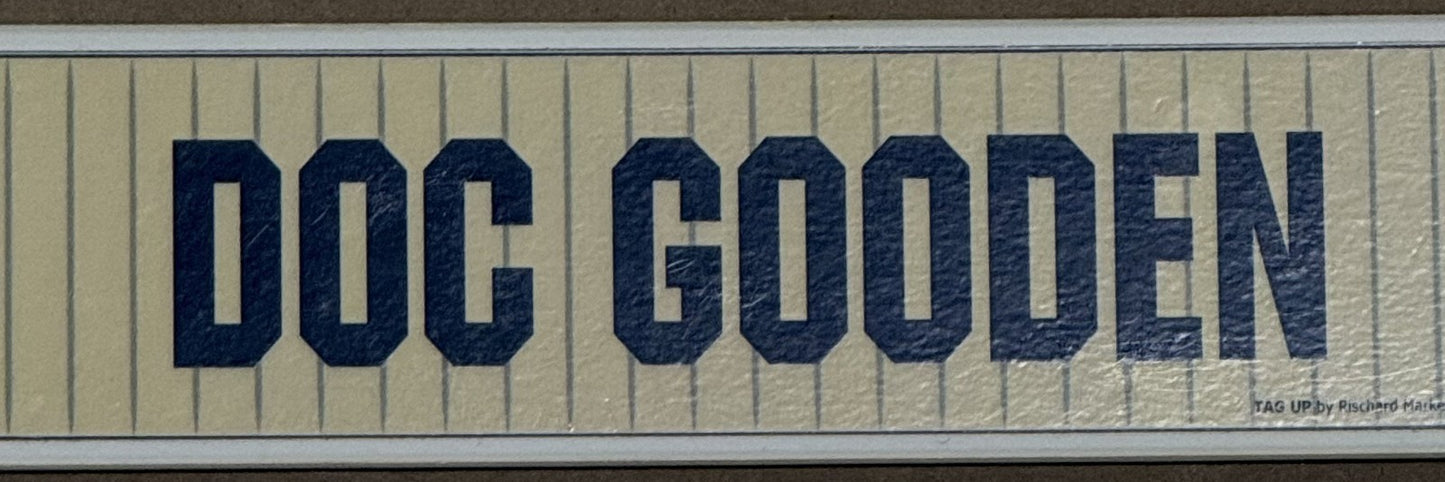 Doc Gooden Ny Yankees Game Used 2009 Old Timers Day Locker Nameplate Player COA