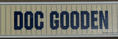 Doc Gooden Ny Yankees Game Used 2009 Old Timers Day Locker Nameplate Player COA