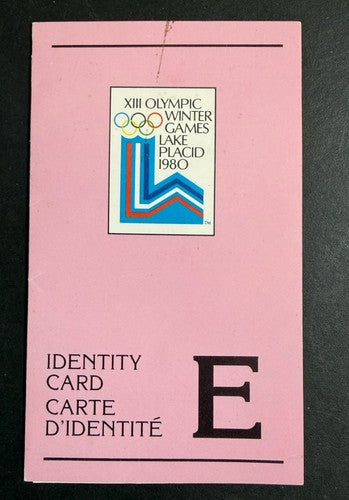 1980 Winter Olympic Rare Identity Card Access Ticket Lake Placid Usa Hockey Mint