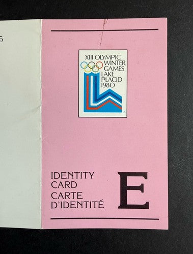 1980 Winter Olympic Rare Identity Card Access Ticket Lake Placid Usa Hockey Mint