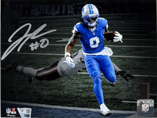 Jahmyr Gibbs Signed 8x10 Spotlight Photo Framed Detroit Lions Auto Fanatics COA