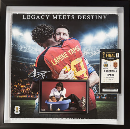 Lamine Yamal Spain Framed 3D Shadowbox Lionel Messi World Cup Finals Ticket 2026