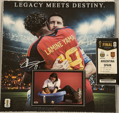 Lamine Yamal Spain Framed 3D Shadowbox Lionel Messi World Cup Finals Ticket 2026