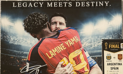 Lamine Yamal Spain Framed 3D Shadowbox Lionel Messi World Cup Finals Ticket 2026