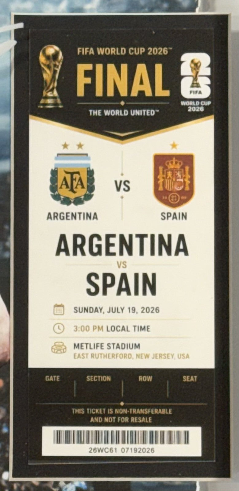 Lamine Yamal Spain Framed 3D Shadowbox Lionel Messi World Cup Finals Ticket 2026