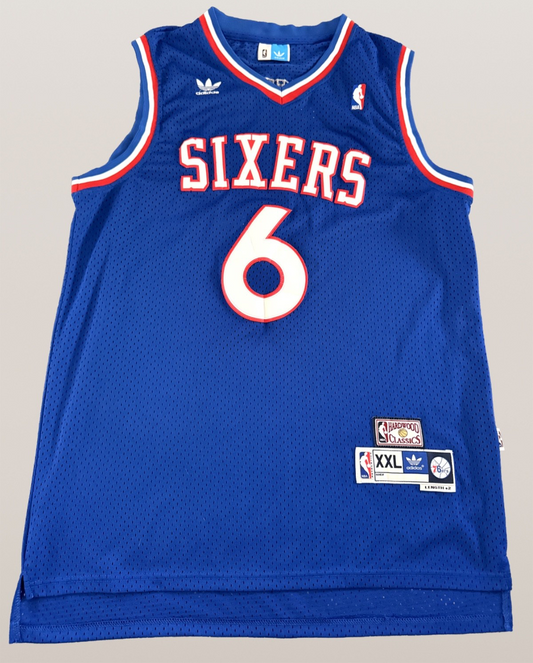 Adidas Julius Erving Philadelphia 76ers #6 Hardwood Classics Jersey XXL Length+2