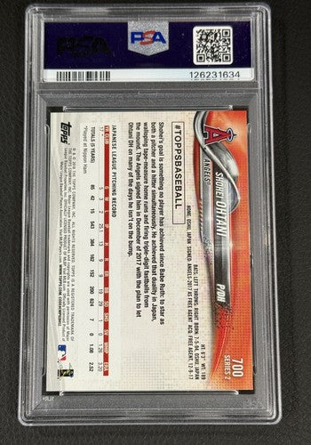 2018 Topps Shohei Ohtani Photo Variation #700 Batting Cage Rc PSA 9 Mint Rookie
