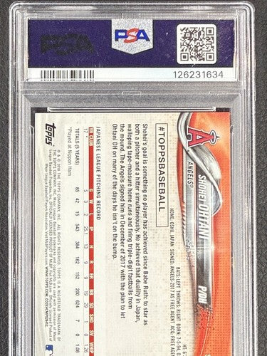 2018 Topps Shohei Ohtani Photo Variation #700 Batting Cage Rc PSA 9 Mint Rookie