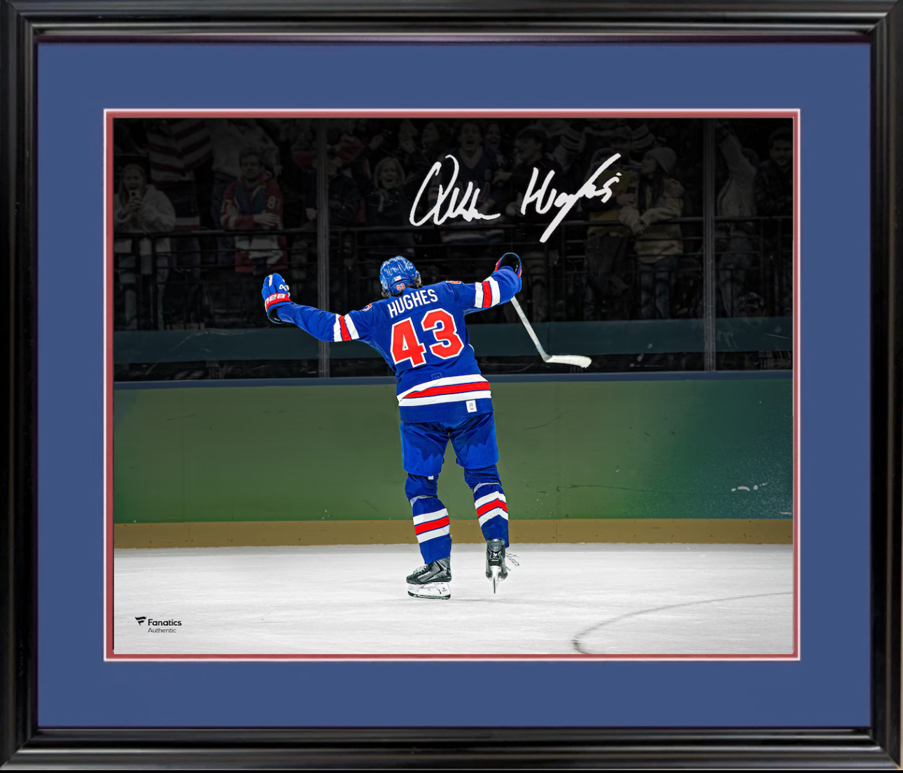 Quinn Hughes Signed 16x20 OT Goal Photo Framed Team USA Auto Fanatics COA