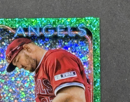 2024 Topps Chrome Mike Trout Green Speckle Image Variation LE /99 LA Angles Mint
