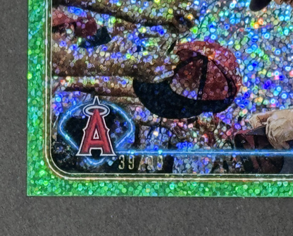 2024 Topps Chrome Mike Trout Green Speckle Image Variation LE /99 LA Angles Mint