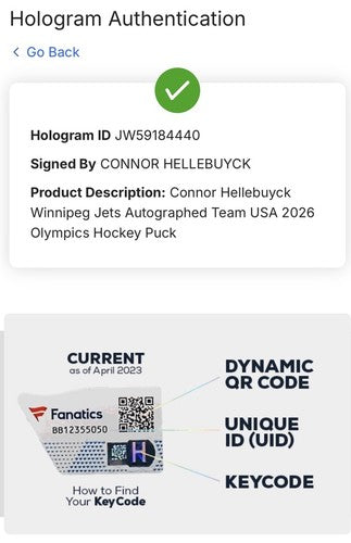 Connor Hellebuyck Signed Team USA 2026 Olympic Hockey Puck Gold Medal Fanatics