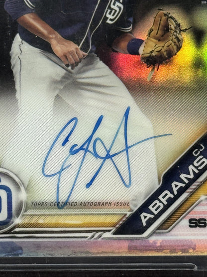 2019 Bowman Chrome Draft Auto CJ Abrams Silver Refractor /499 BGS 9 Nationals RC