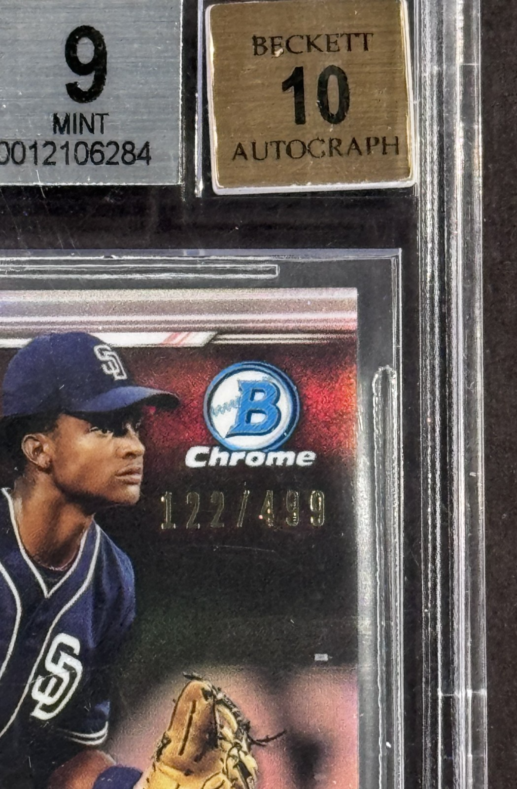 2019 Bowman Chrome Draft Auto CJ Abrams Silver Refractor /499 BGS 9 Nationals RC