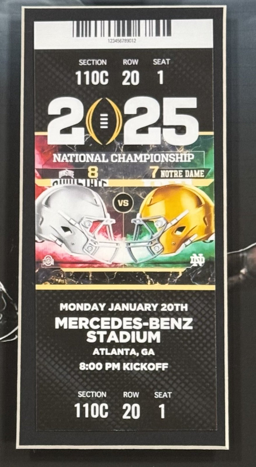 Ohio State Football 2025 National Champions Framed Photo 3D Shadowbox w Ticket