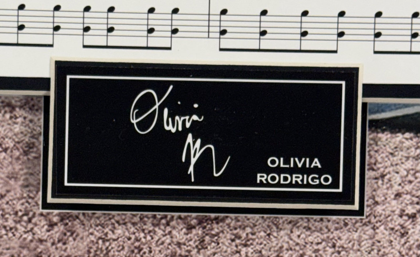 Olivia Rodrigo Drivers License Sheet Music Framed 3D Shadowbox Facsimile Auto