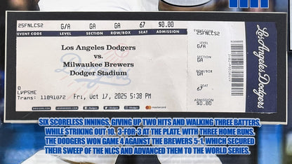 Shohei Ohtani Dodgers 2025 Nlcs Mvp 10ks 3HR Game 4 Ticket Framed 3D Shadowbox