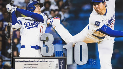 Shohei Ohtani Dodgers 2025 Nlcs Mvp 10ks 3HR Game 4 Ticket Framed 3D Shadowbox