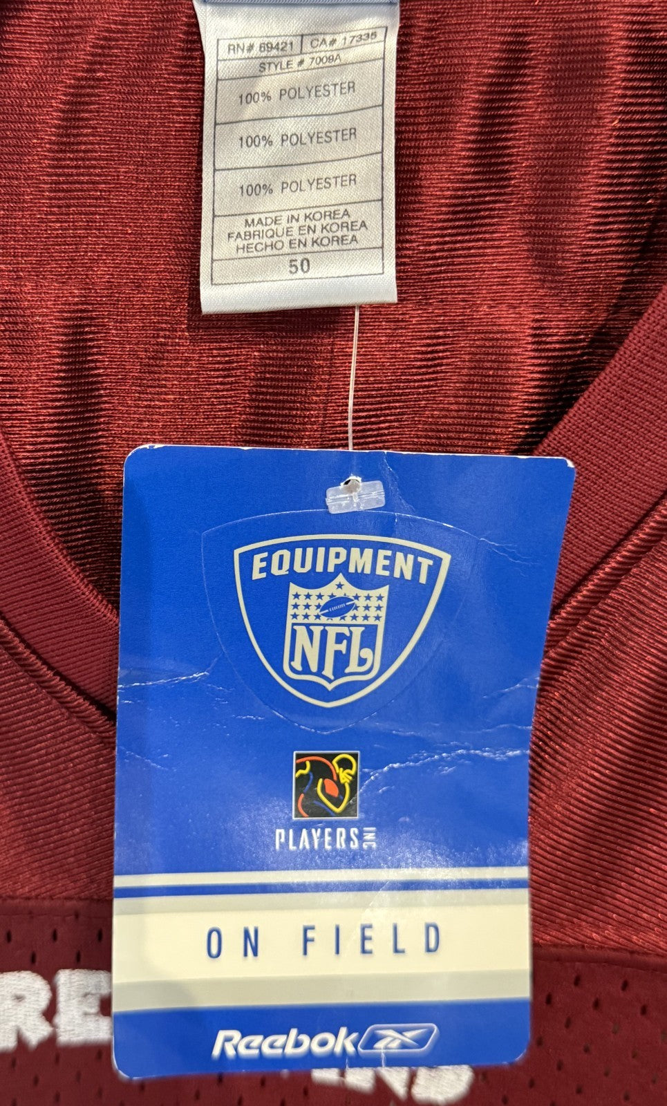 Santana Moss Vintage Reebok NFL On Field Washington Redskins Jersey Sz 50 NWT