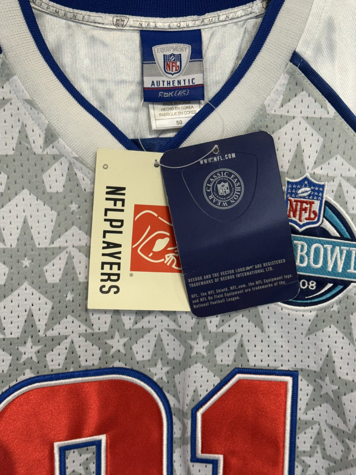 Sean Taylor #21 Reebok NFL Authentic 2008 Pro Bowl NFC Redskins Jersey Sz 50 NWT