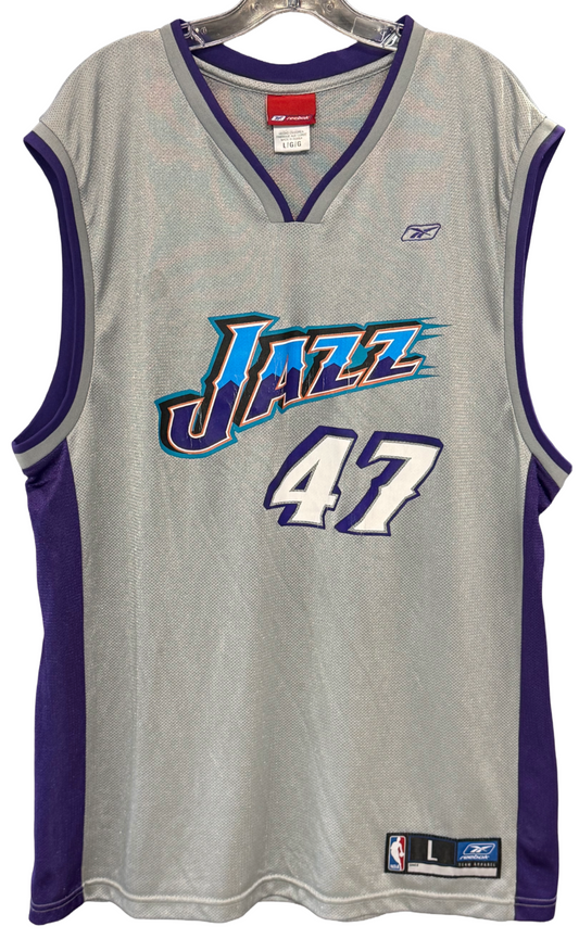 Andrei Kirlienko #47 Vintage Reebok Utah Jazz Gray Basketball Jersey Sz L