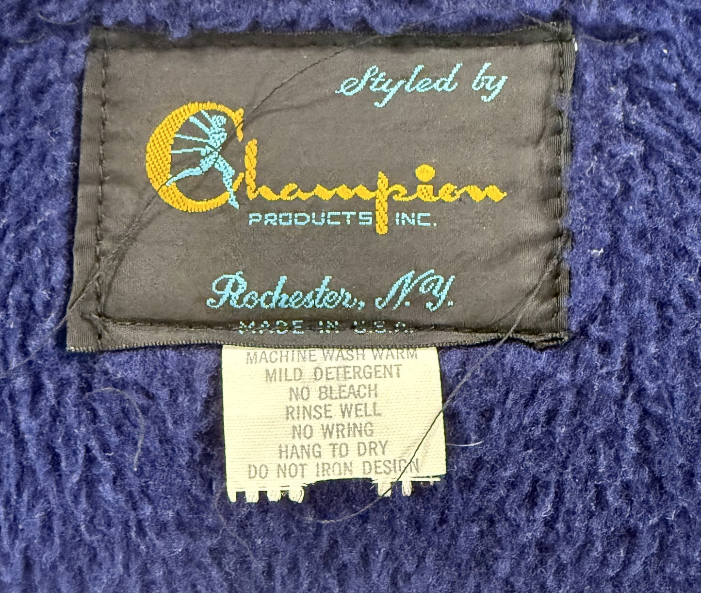 Vintage Rare Indiana State University Champion Products Blue Button Up Jacket