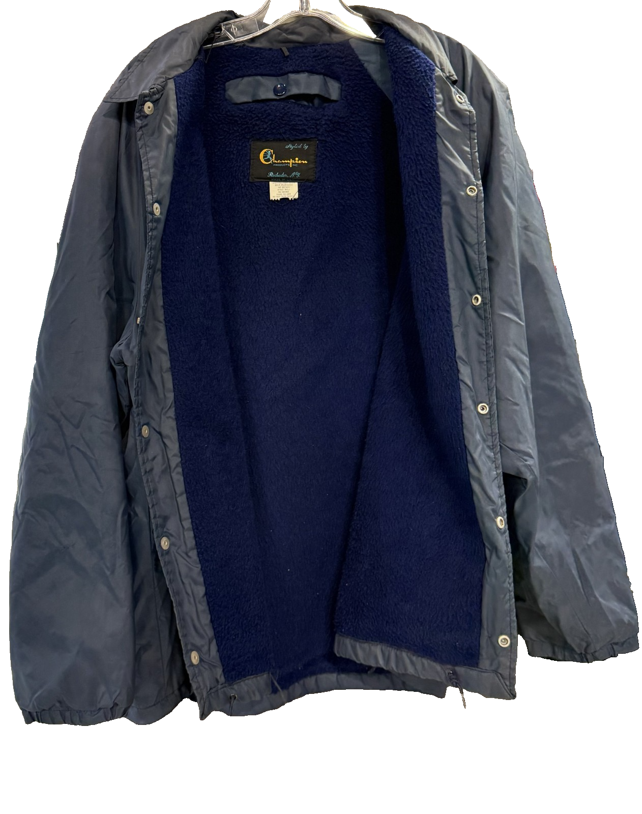 Vintage Rare Indiana State University Champion Products Blue Button Up Jacket
