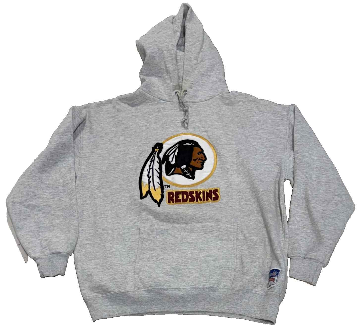 Washington Redskins Vintage Nutmeg Mills NFL Team Gray Hooded Sweatshirt Sz XL