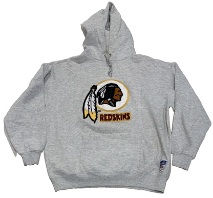 Washington Redskins Vintage Nutmeg Mills NFL Team Gray Hooded Sweatshirt Sz XL