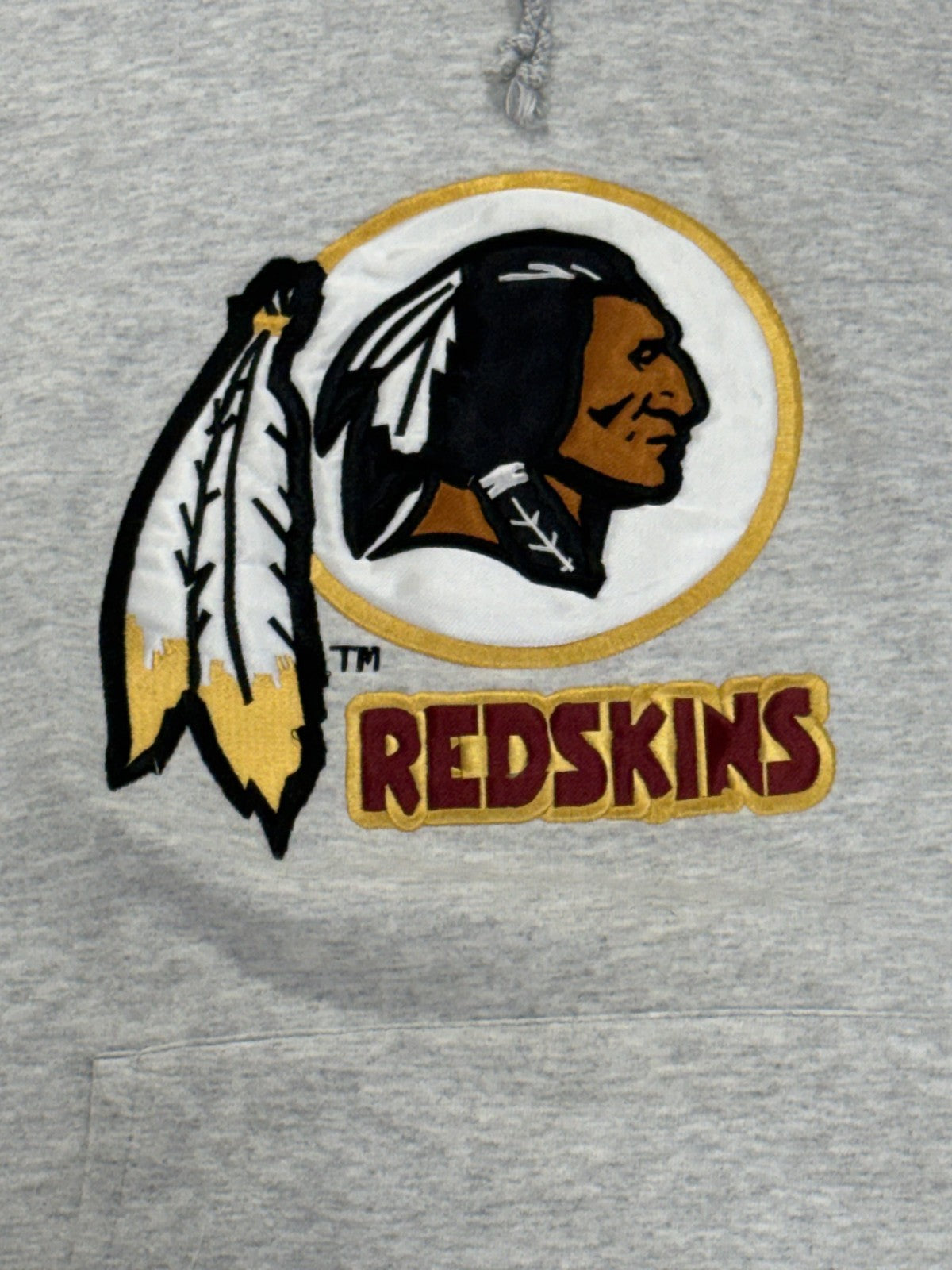Washington Redskins Vintage Nutmeg Mills NFL Team Gray Hooded Sweatshirt Sz XL