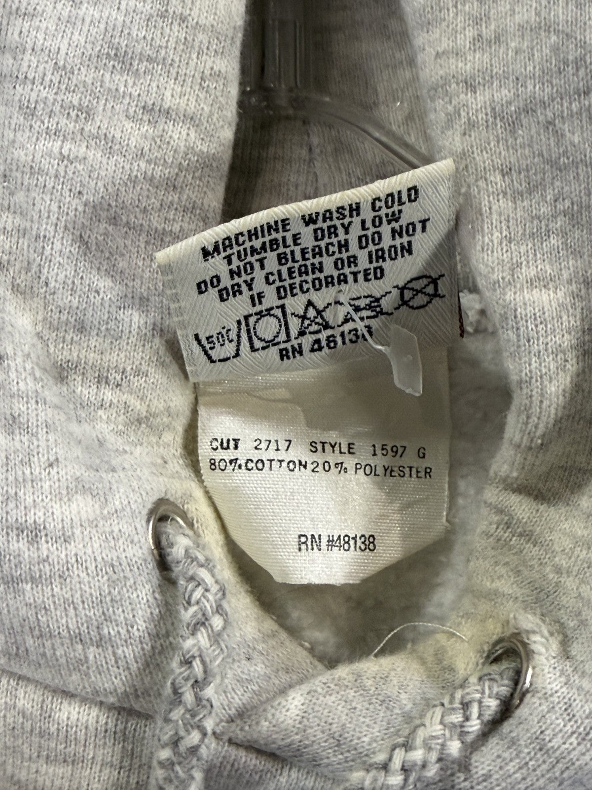 Washington Redskins Vintage Nutmeg Mills NFL Team Gray Hooded Sweatshirt Sz XL