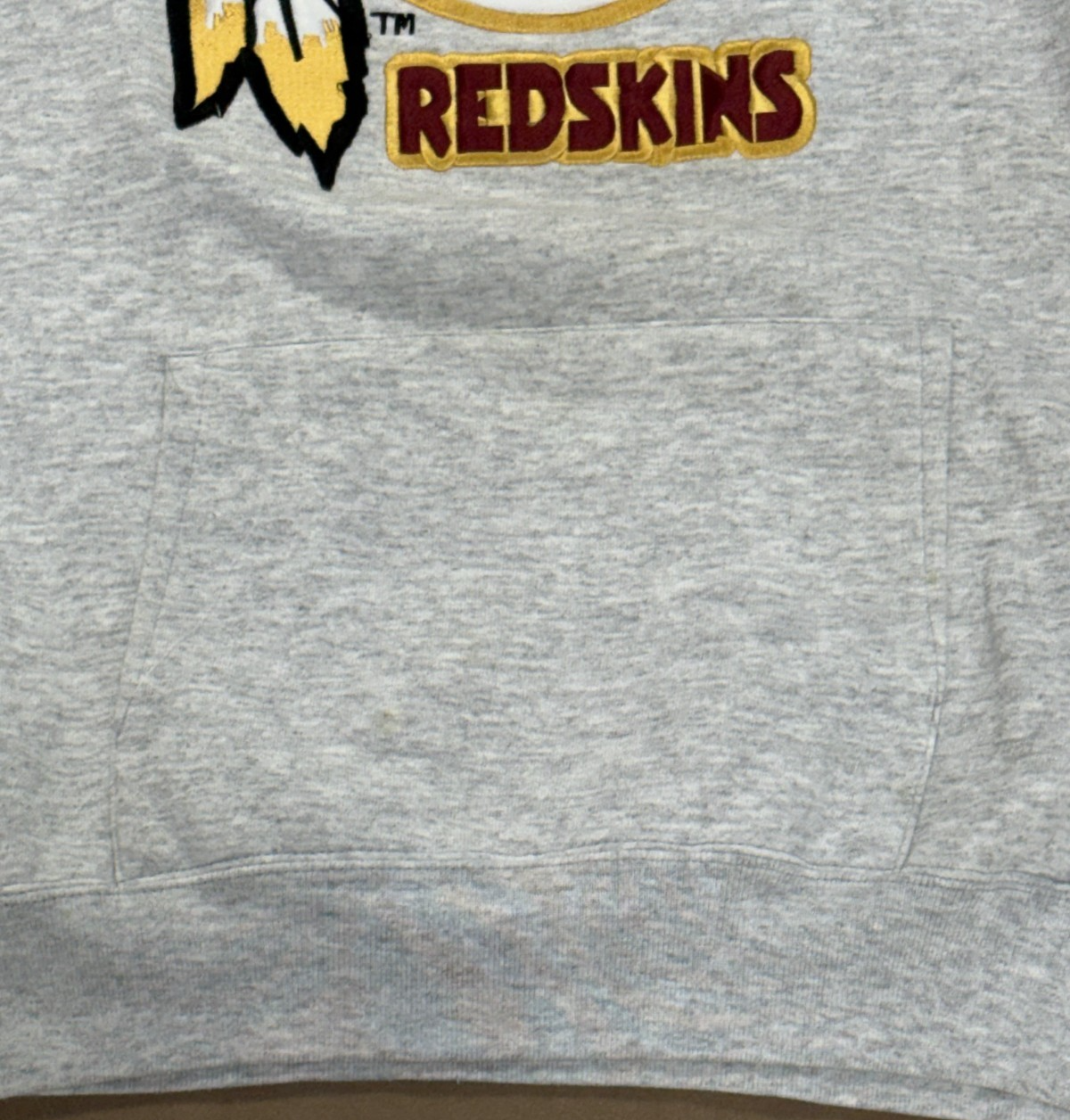Washington Redskins Vintage Nutmeg Mills NFL Team Gray Hooded Sweatshirt Sz XL