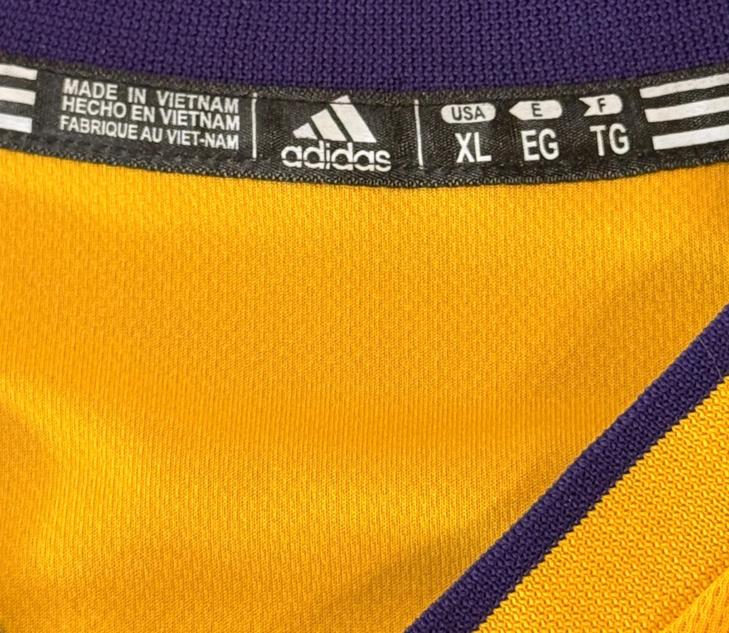 Adidas Shaquille O'Neal Los Angeles Lakers #34 Gold Jersey Size XL Length +2