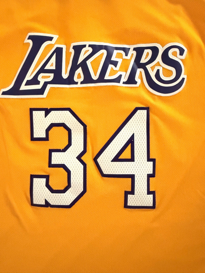 Adidas Shaquille O'Neal Los Angeles Lakers #34 Gold Jersey Size XL Length +2