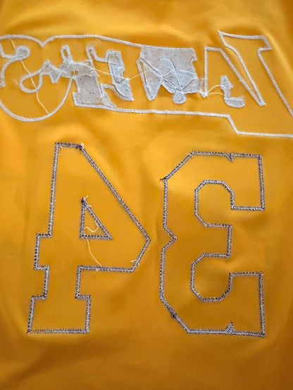 Adidas Shaquille O'Neal Los Angeles Lakers #34 Gold Jersey Size XL Length +2