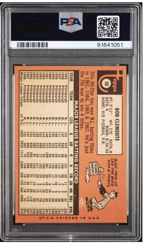 1969 Topps Roberto Clemente #50 PSA 8 NM - Mint Dead Centered High End HOF