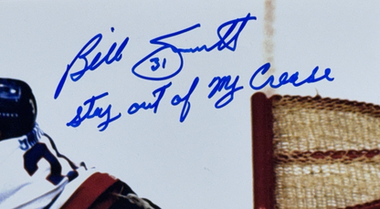 Billy Smith Signed 11x14 Photo Framed Stay Out Of My Crease Auto BAS Islanders