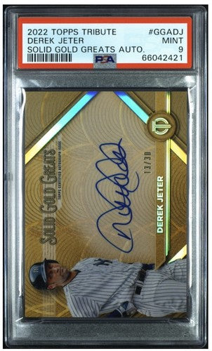 2022 Topps Tribute Derek Jeter Solid Gold Greats Psa 9 Auto Tribute /30 Yankees