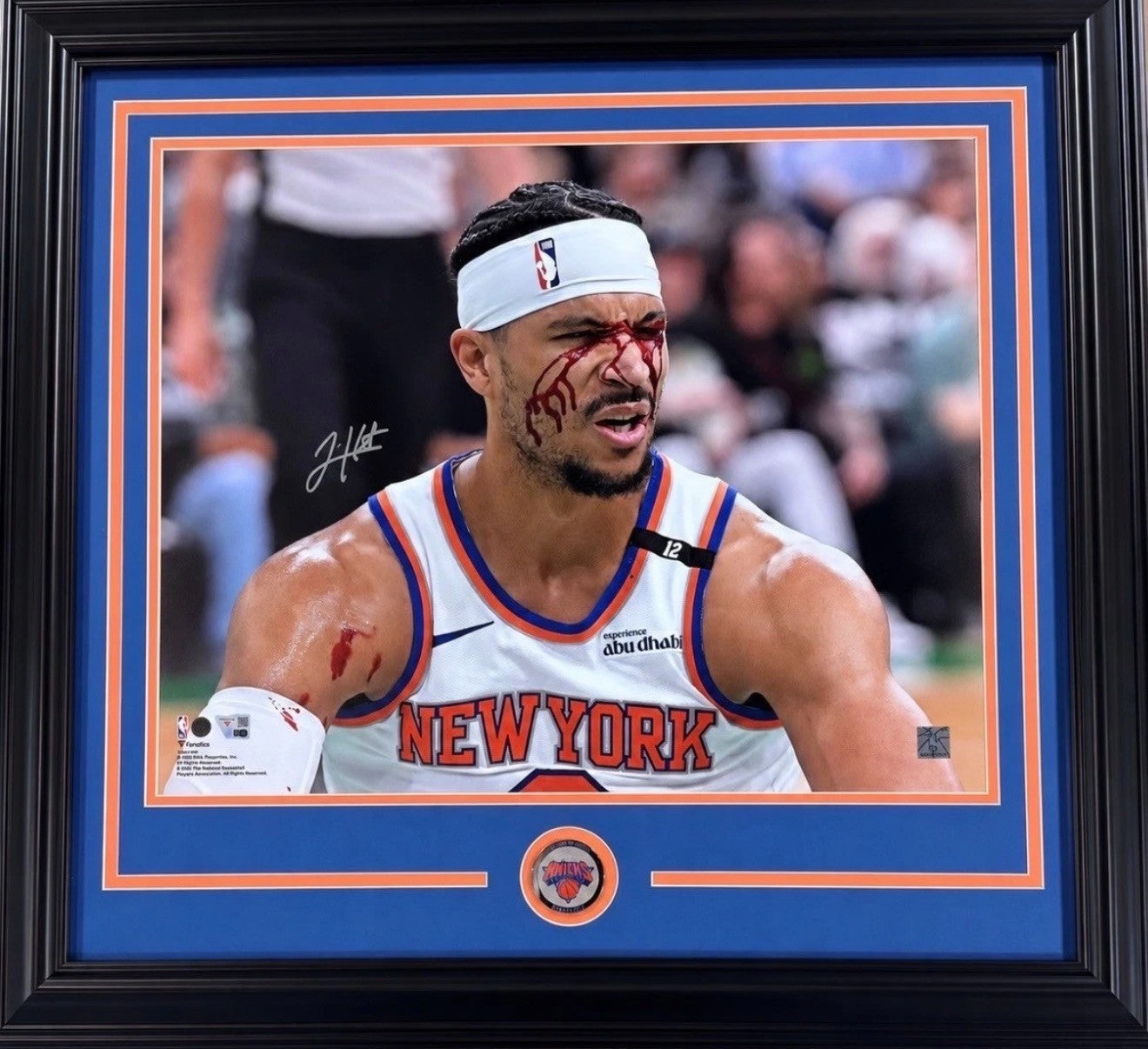 Josh Hart Signed 16x20 Framed Bleeding Playoff Photo NY Knicks Auto Fanatics COA