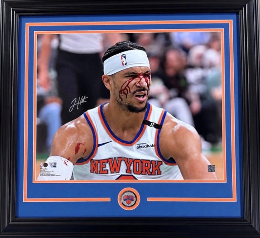 Josh Hart Signed 16x20 Framed Bleeding Playoff Photo NY Knicks Auto Fanatics COA