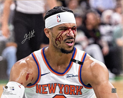 Josh Hart Signed 16x20 Framed Bleeding Playoff Photo NY Knicks Auto Fanatics COA