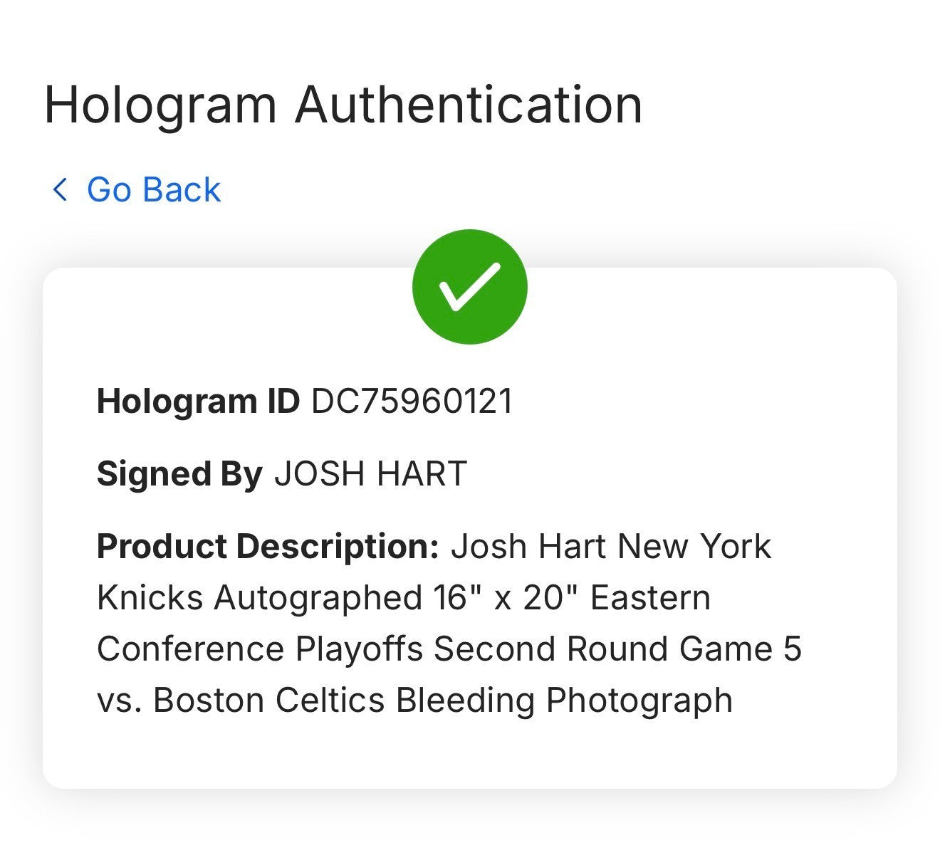 Josh Hart Signed 16x20 Framed Bleeding Playoff Photo NY Knicks Auto Fanatics COA