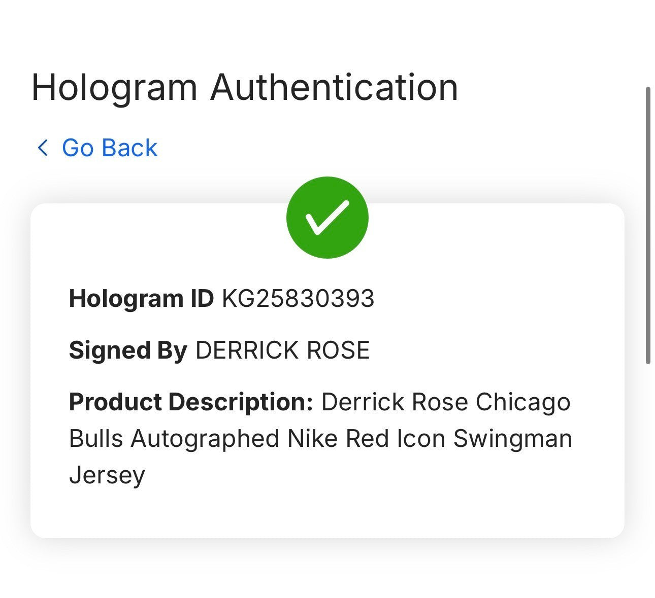 Derrick Rose Signed Nike Chicago Bulls Icon Jersey Auto Fanatics COA MVP