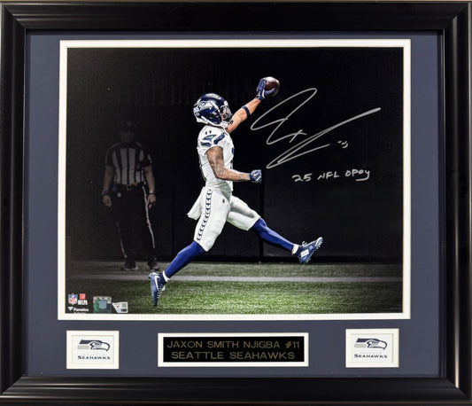 Jaxon Smith-Njigba Signed 16x20 Framed Photo 25 NFL OPOY Auto Fanatics Seahawks