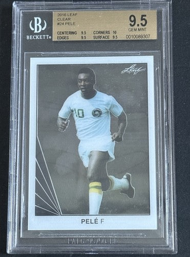 2016 Leaf Clear Pele #24 Cosmos Bgs 9.5 Gem Mint High End Soccer Legend