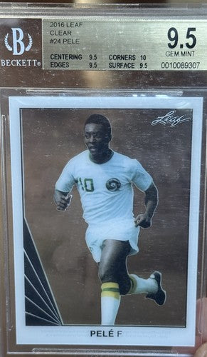2016 Leaf Clear Pele #24 Cosmos Bgs 9.5 Gem Mint High End Soccer Legend